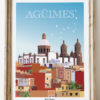 Poster pueblo Agüimes Islas canaria Gran canaria