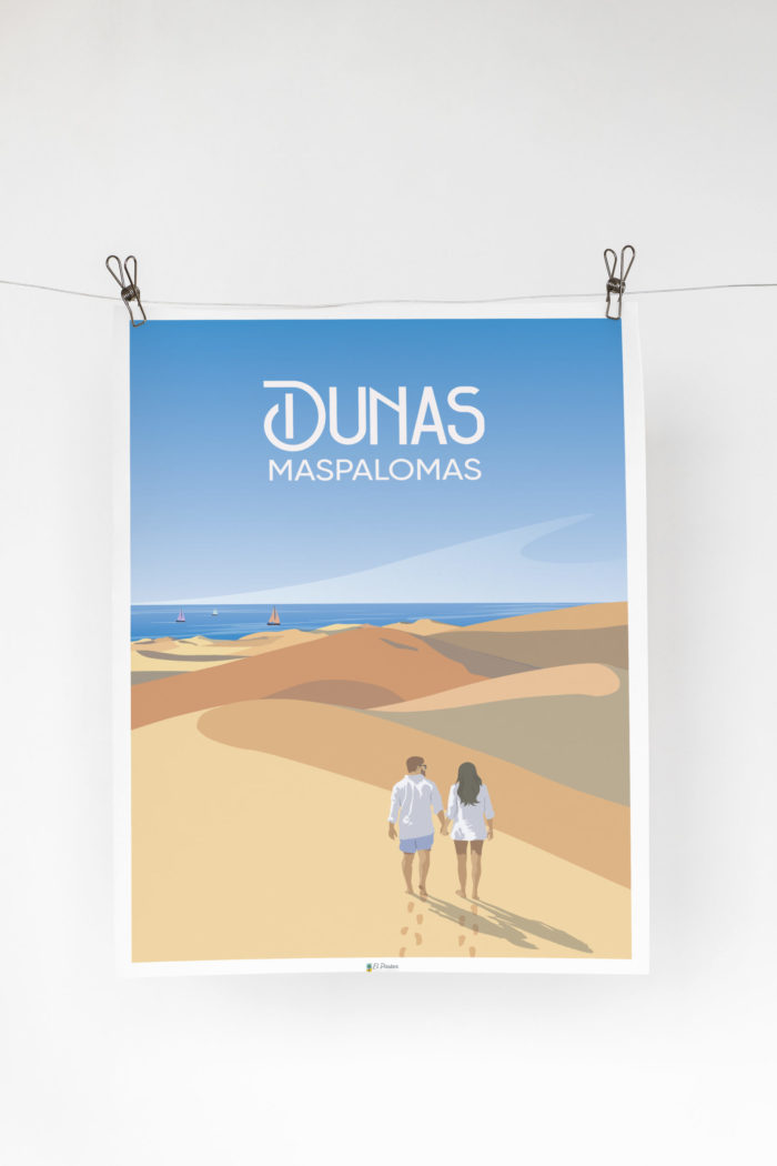 Cartel el poster dunas maspalomas gran canaria decoracion interior marco madera