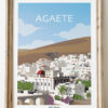 Marco de madera poster agaete en Gran canaria Lamina de pueblo blanco canarias