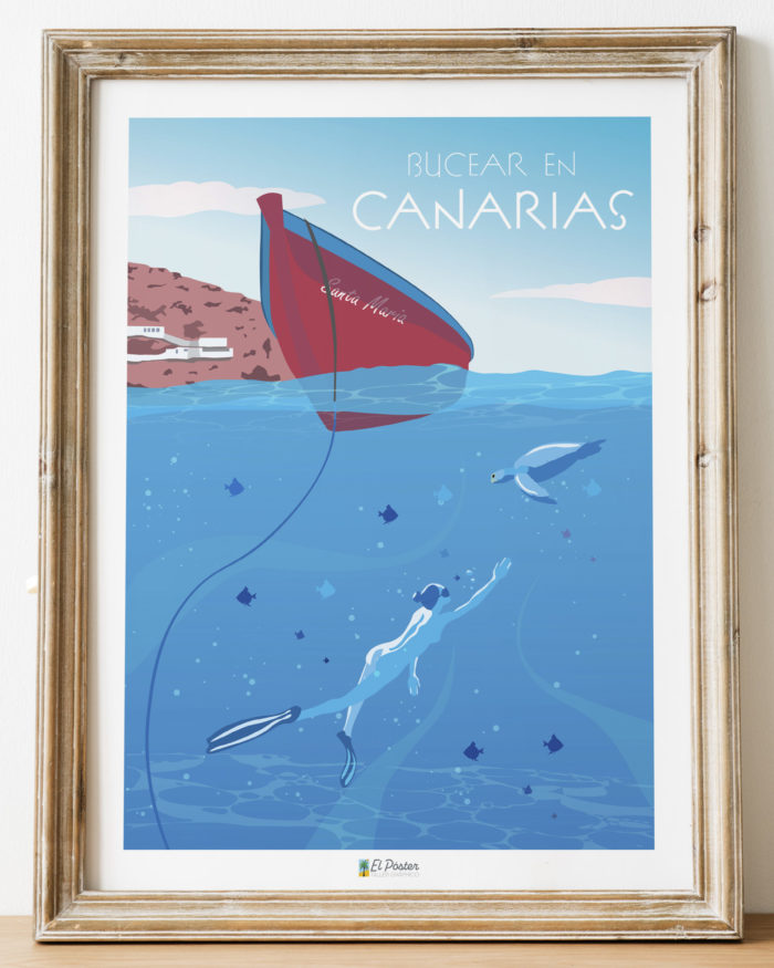 Poster bucear en Canarias poster Canarias