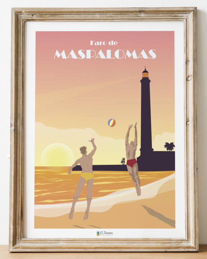 Poster de faro de Maspalomas puesta de sol Laminas de gran canaria