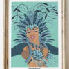 Poster Mujer carnaval azul cartel el poster Canarias