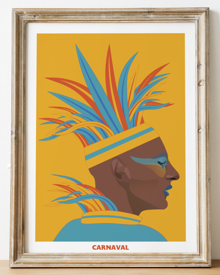 Poster hombre carnaval amarillo Canarias