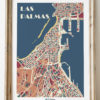Poster mapa vintage de las palmas