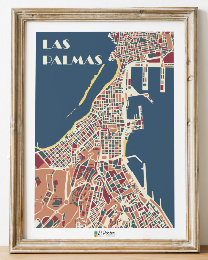 Poster mapa vintage de las palmas