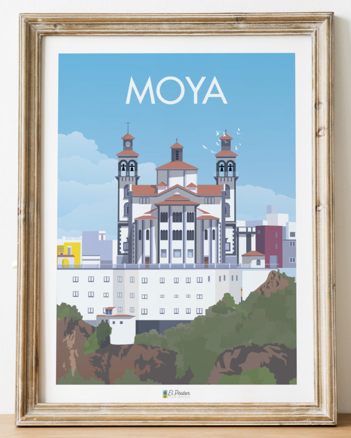 Poster Moya Gran canaria Cartel azul de Moya