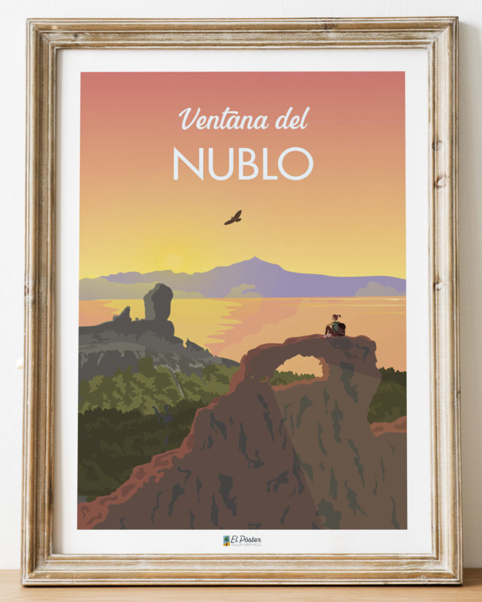 Poster Ventana del nublo puesta de sol teide Lamina de Gran canria