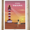 Poster Punta sardina mar puesta de sol Cartel Gran canaria