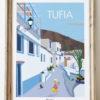 Poster de Tufia Lamina de Gran canaria pueblo blanco azul mar