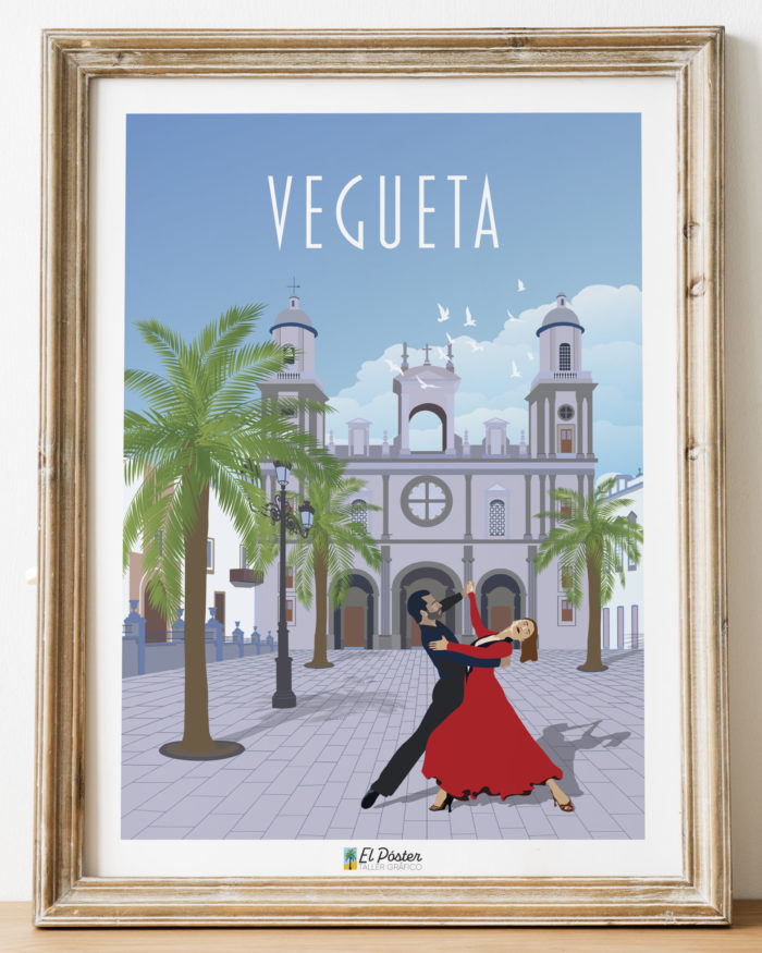 Poster vegueta catedral santa ana cartel Gran canaria