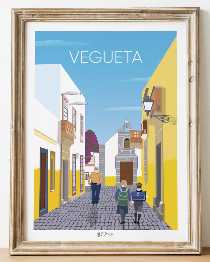 Poster de Vegueta amarillo Lamina de Gran canaria
