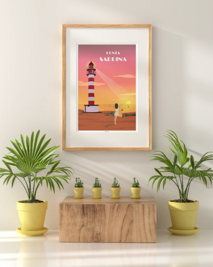 Cartel de punta sardina punta de sol mar Poster de gran canaria