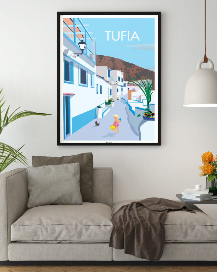 Cartel el poster playa mar pueblo Tufia decoracion interior