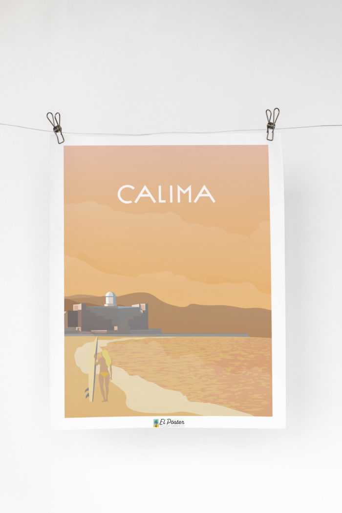Poster grafico de Calima naranja en Canarias