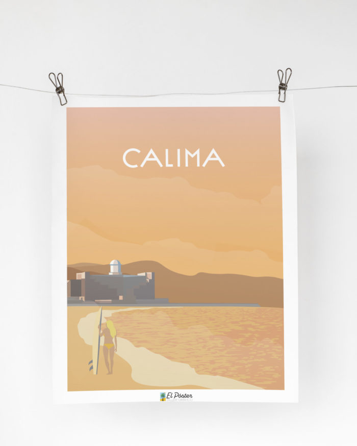 Poster grafico de Calima naranja en Canarias