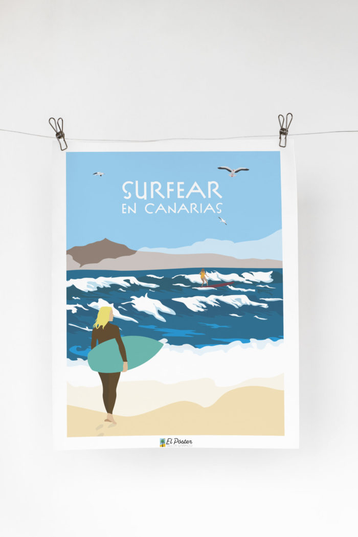 poster grafico surfear en canarias