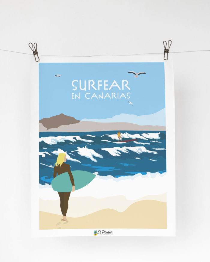 poster grafico surfear en canarias