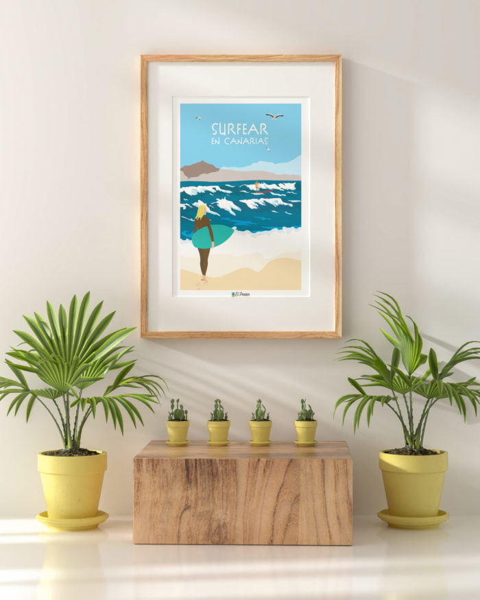 Poster surfear en Canrias Laminas el poster de surf en Canarias