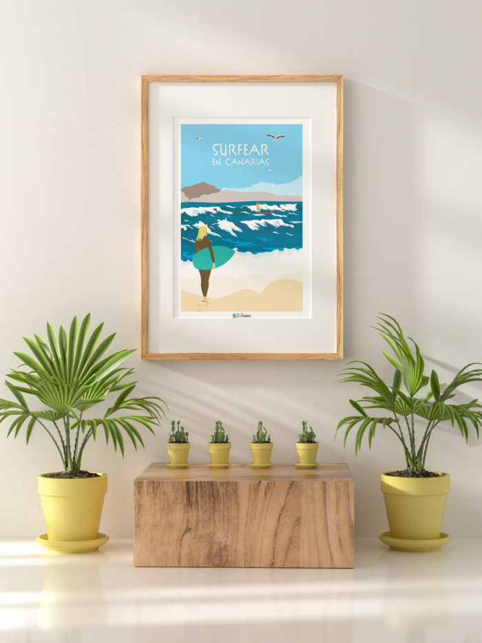 Poster surfear en Canrias Laminas el poster de surf en Canarias