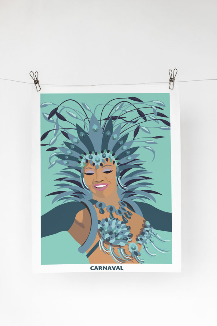 poster decorativo cartel decoraccion interior de mujer en carnaval de las palmas de gran canaria en canarias