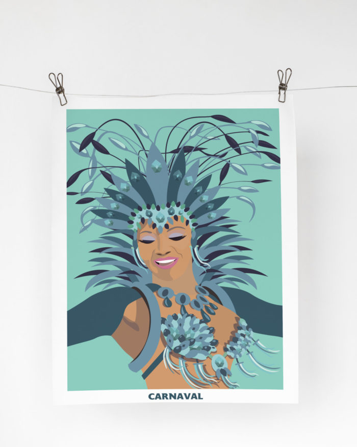 poster decorativo cartel decoraccion interior de mujer en carnaval de las palmas de gran canaria en canarias