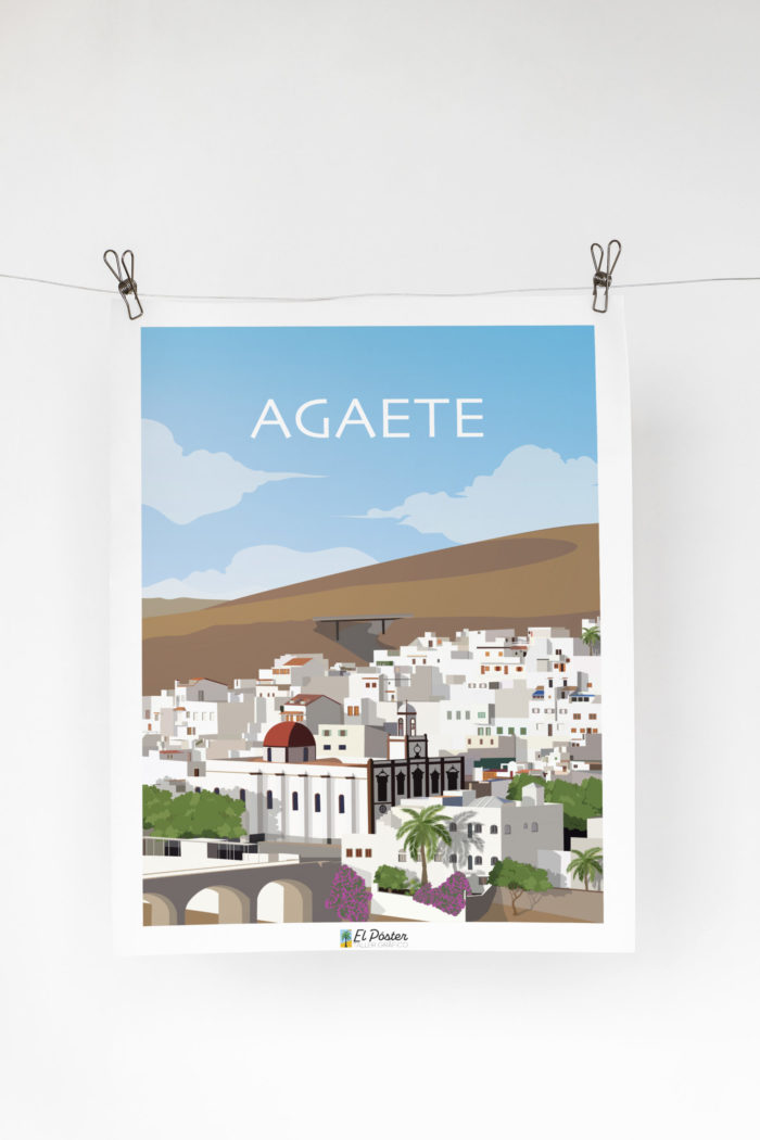 Poster Agaete pueblo blanco de Gran canaria