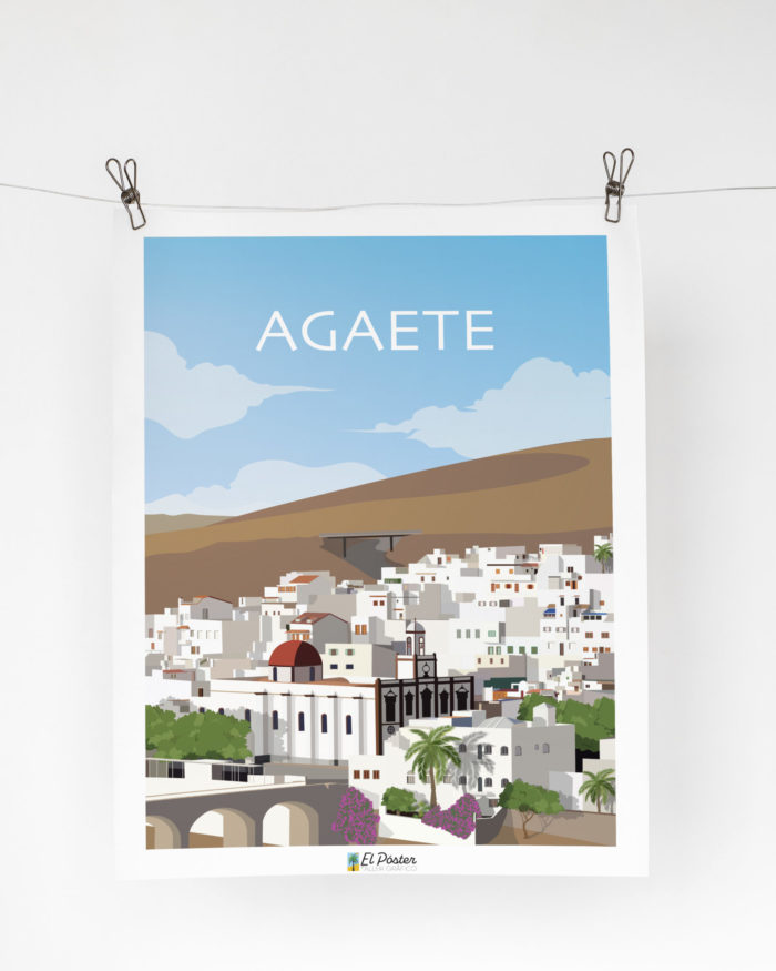 Poster Agaete pueblo blanco de Gran canaria