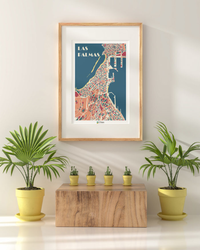 Poster mapa vintage de las palmas