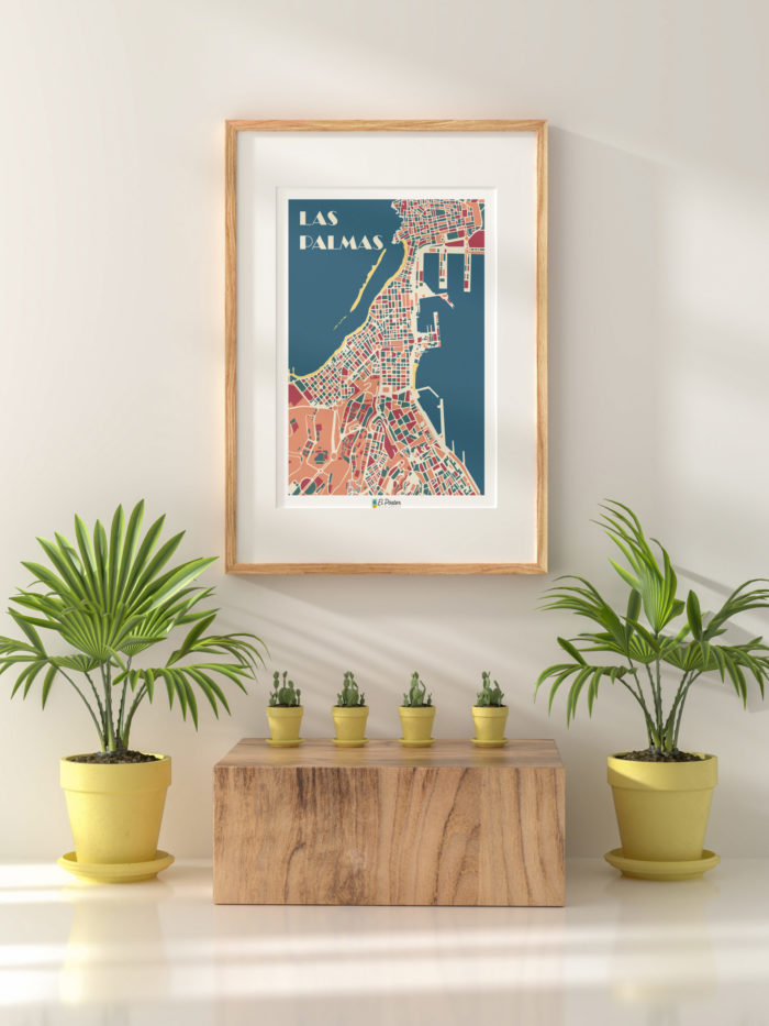 Poster mapa vintage de las palmas