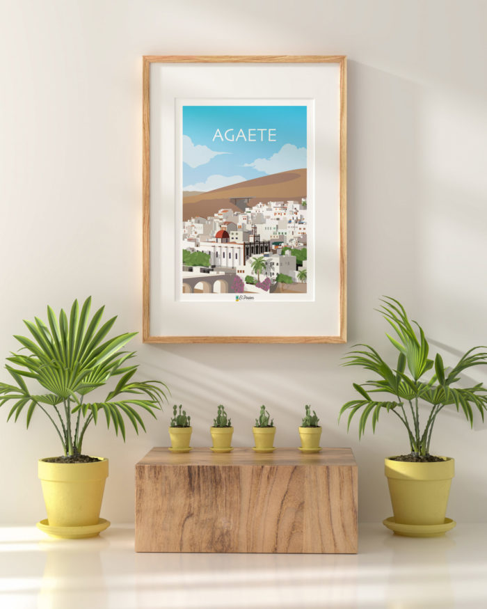 Poster Agaete pueblo blanco de Gran canaria