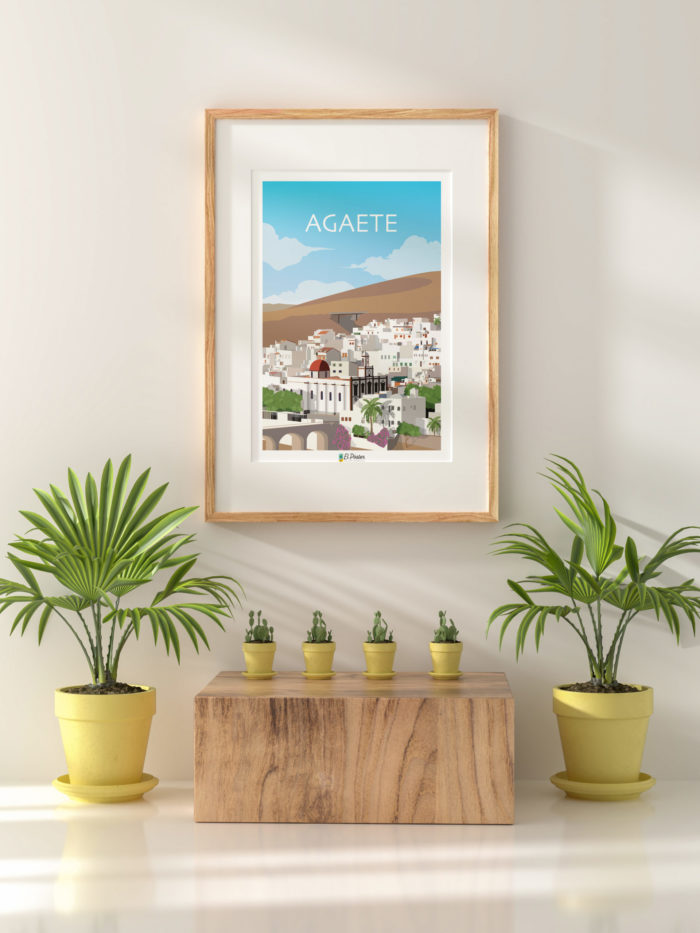 Poster Agaete pueblo blanco de Gran canaria