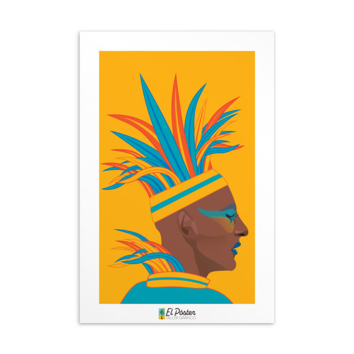 Tarjeta decorativa representativo del carnaval en Gran canaria