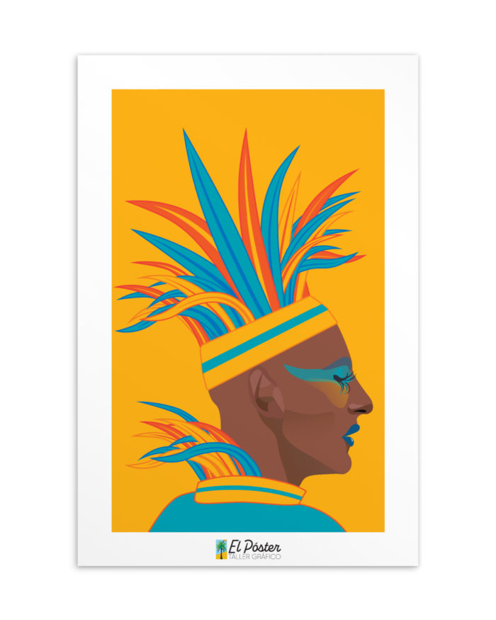 Tarjeta decorativa representativo del carnaval en Gran canaria