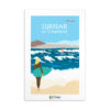 Tarjeta decorativa Surfear en Canarias Mar Surfer Teide