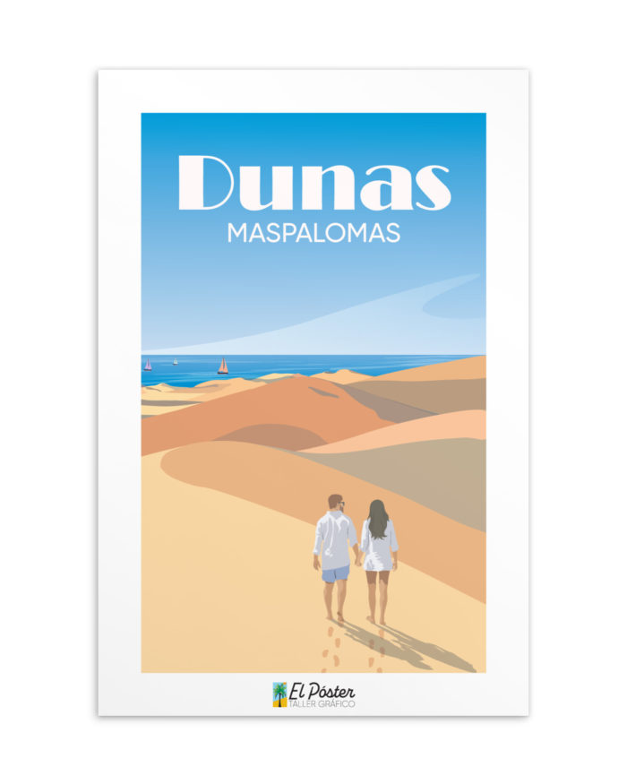 Tarjeta Decorativa de las Dunas de Maspalomas en Gran Canaria Mar