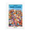 Tarjeta decorativa del Barrio de San Juan colorido pastels en Gran canaria