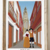 Poster grafico arte de arucas iglesia san juan baptista arte mural rojo decoracion