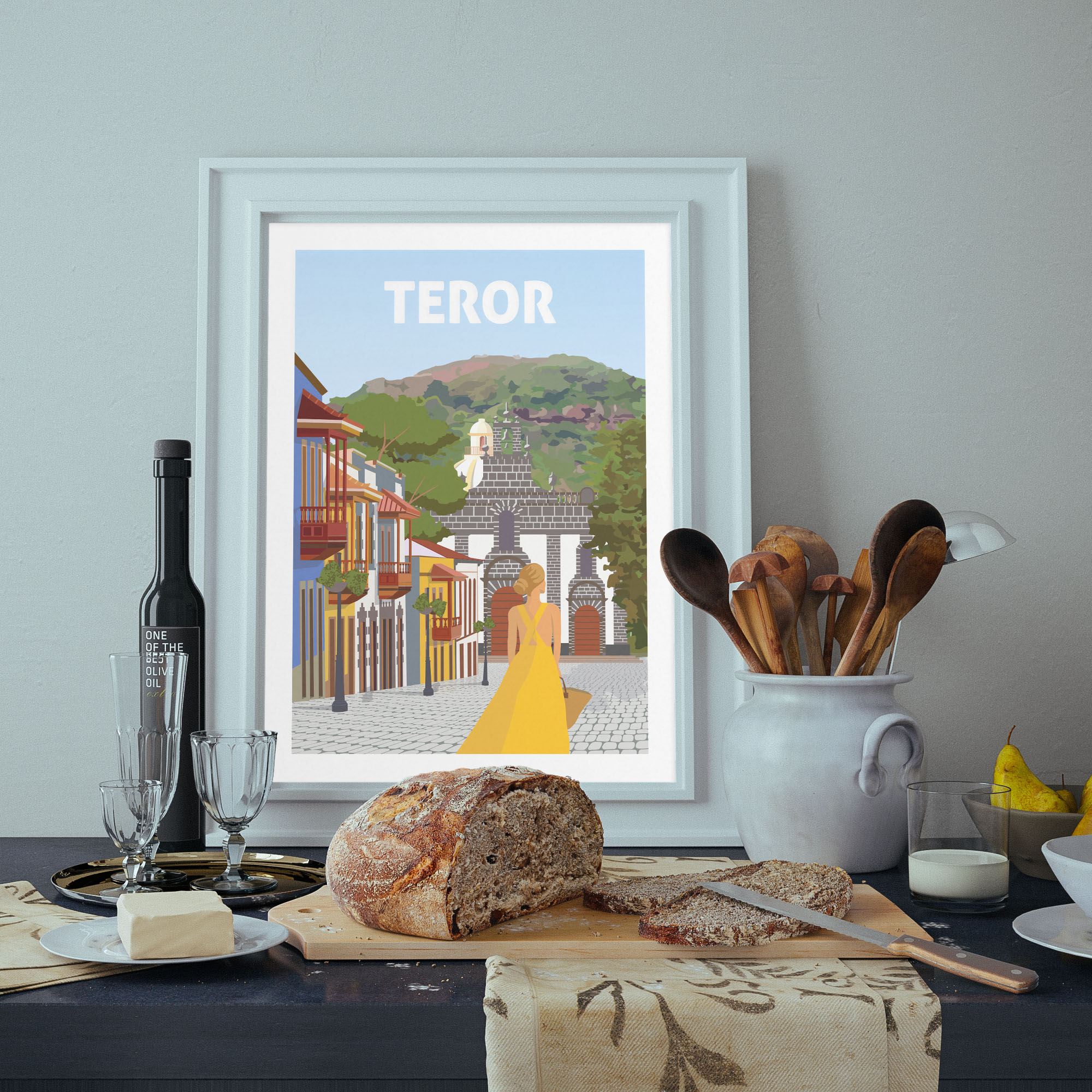 Cartel Teror Poster grafico de teror pueblo de gran canaria