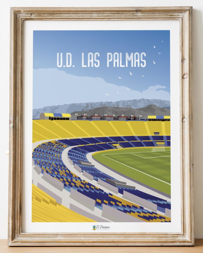 Poster del estadio de Las palmas de gran canaria . el estadio de la union deportiva de las palmas