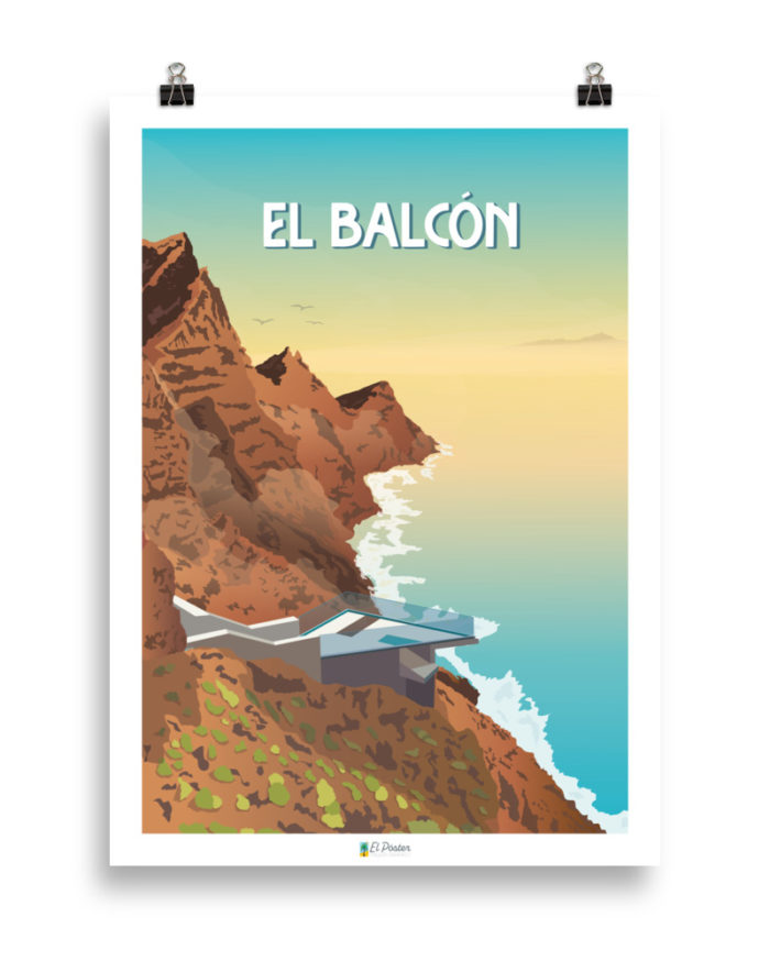 Poster del mirador del Balcon cola de dragonpueblo del noroeste de gran canaria en Canarias