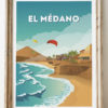 Poster El Medano pueblo de Tenerife en el sur con kite surf