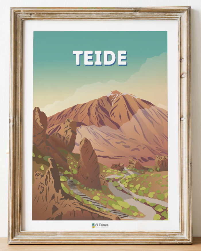 Poster del Teide con cielo azul Tenerife