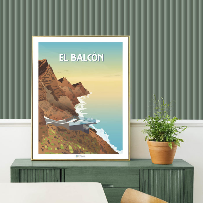 Poster del mirador del Balcon cola de dragonpueblo del noroeste de gran canaria en Canarias
