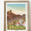 Poster vintage de Tejeda en las montanas de Gran canaria