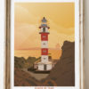 Poster vintage punta de Teno mar puesta de sol en tenerife Islas canarias