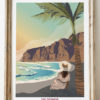 Poster vintage Los gigantes falaises à Tenerife islas canarias puest