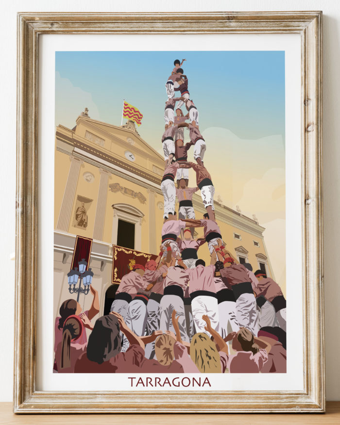 Poster vintage Castells de Tarragona catalona