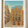 Poster vintage colorido fachada de Tarragona